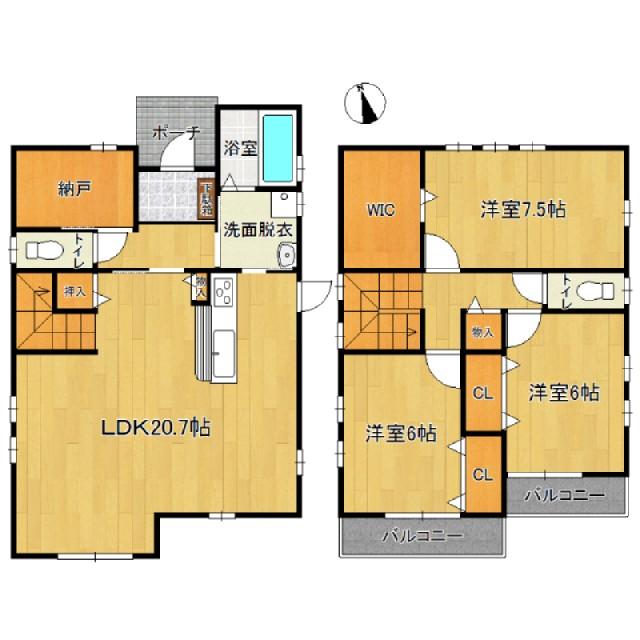 Floor plan. 26,900,000 yen, 3LDK, Land area 186.66 sq m , Building area 106.41 sq m