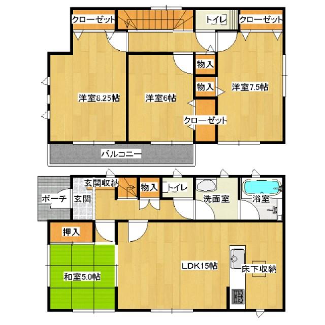 Floor plan. 16.8 million yen, 4LDK, Land area 165.5 sq m , Building area 98.82 sq m floor plan