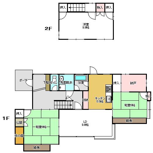 Floor plan. 25,800,000 yen, 3LDK + S (storeroom), Land area 259.98 sq m , Building area 110.66 sq m