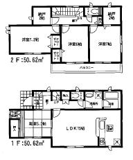 Floor plan. 17.8 million yen, 4LDK, Land area 214.19 sq m , Building area 101.24 sq m 4LDK
