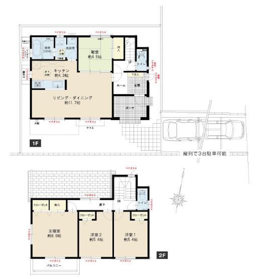 Floor plan. (No. 4 locations), Price 24,700,000 yen, 4LDK, Land area 150.5 sq m , Building area 98.53 sq m