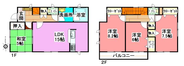Floor plan. (3 Building), Price 16.8 million yen, 4LDK, Land area 165.5 sq m , Building area 98.82 sq m