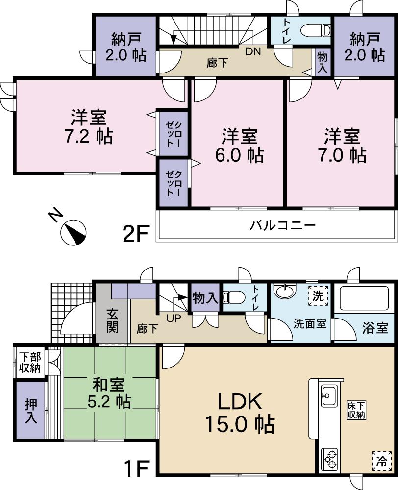 Floor plan. 17.8 million yen, 4LDK + 2S (storeroom), Land area 214.19 sq m , Building area 101.24 sq m floor plan