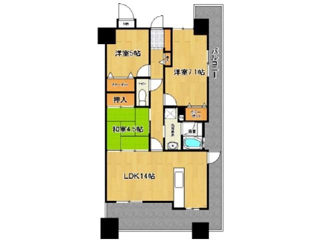 Floor plan. 3LDK, Price 18.3 million yen, Occupied area 70.09 sq m , Balcony area 32.41 sq m