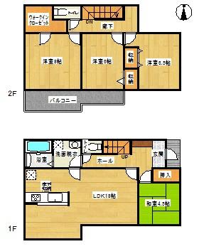 Floor plan. 18,980,000 yen, 4LDK, Land area 200.71 sq m , Building area 105.99 sq m floor plan