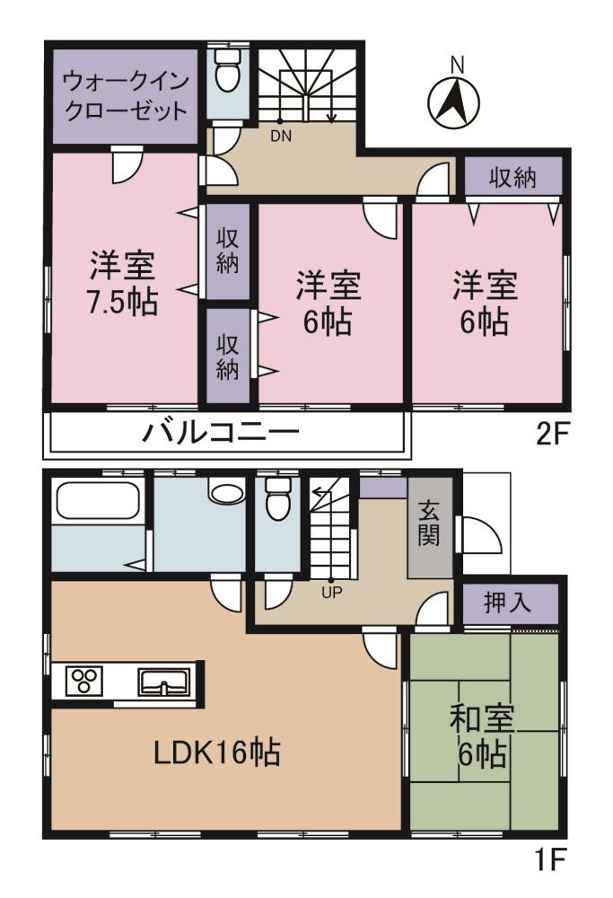 Floor plan. 22,980,000 yen, 4LDK, Land area 191.01 sq m , Building area 105.99 sq m Floor