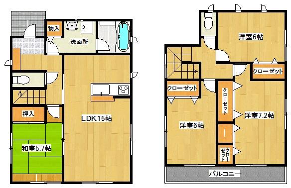 Floor plan. 19,800,000 yen, 4LDK, Land area 169.17 sq m , Building area 97.19 sq m Floor