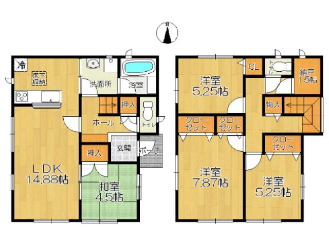 Floor plan. 13.8 million yen, 4LDK, Land area 163.12 sq m , Building area 95.98 sq m