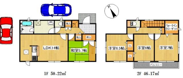 Floor plan. 18,800,000 yen, 4LDK, Land area 189.33 sq m , Building area 96.39 sq m floor plan