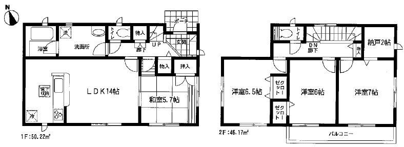 Floor plan. 18,800,000 yen, 4LDK, Land area 189.33 sq m , A quiet residential area suitable to the land of building area 96.39 sq m permanent residence.