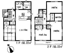 Floor plan. 23.8 million yen, 4LDK, Land area 190.9 sq m , Building area 100.44 sq m ◆ ◆ Face-to-face kitchen with family and communication while the cuisine can be taken!