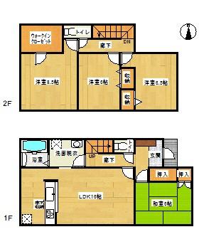 Floor plan. 21,980,000 yen, 4LDK, Land area 211.34 sq m , Building area 105.99 sq m floor plan
