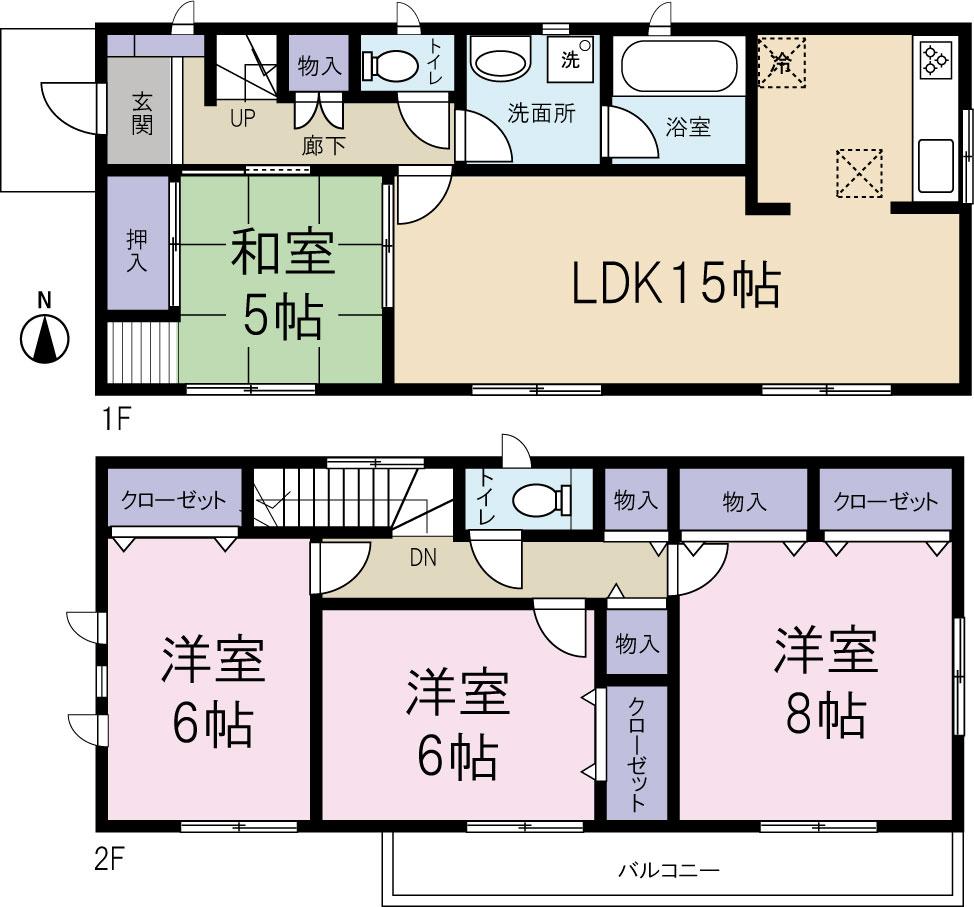 Floor plan. 15.8 million yen, 4LDK, Land area 169.54 sq m , Building area 97.2 sq m Floor