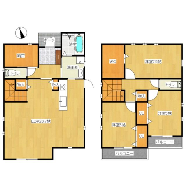 Floor plan. 26,900,000 yen, 3LDK+S, Land area 185.85 sq m , Building area 106.41 sq m