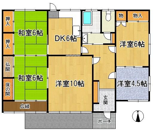Floor plan. 14.3 million yen, 5DK, Land area 225.81 sq m , Building area 91.15 sq m