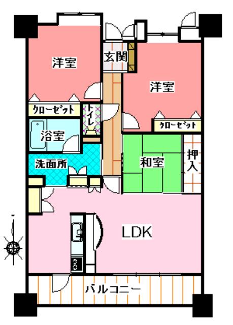 Floor plan. 3LDK, Price 19,800,000 yen, Occupied area 70.79 sq m