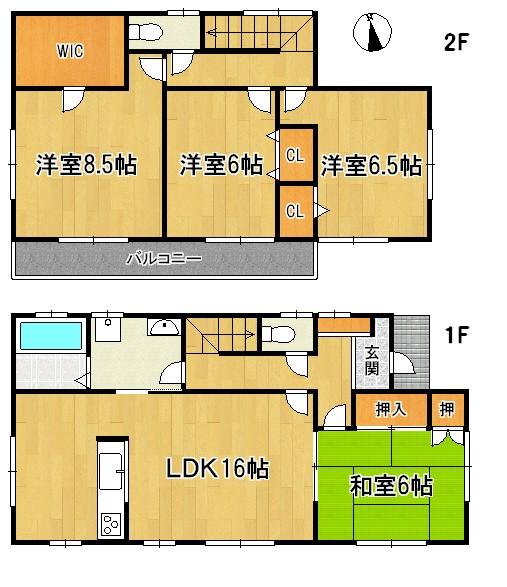 Floor plan. 23,480,000 yen, 4LDK, Land area 203.78 sq m , Building area 105.99 sq m