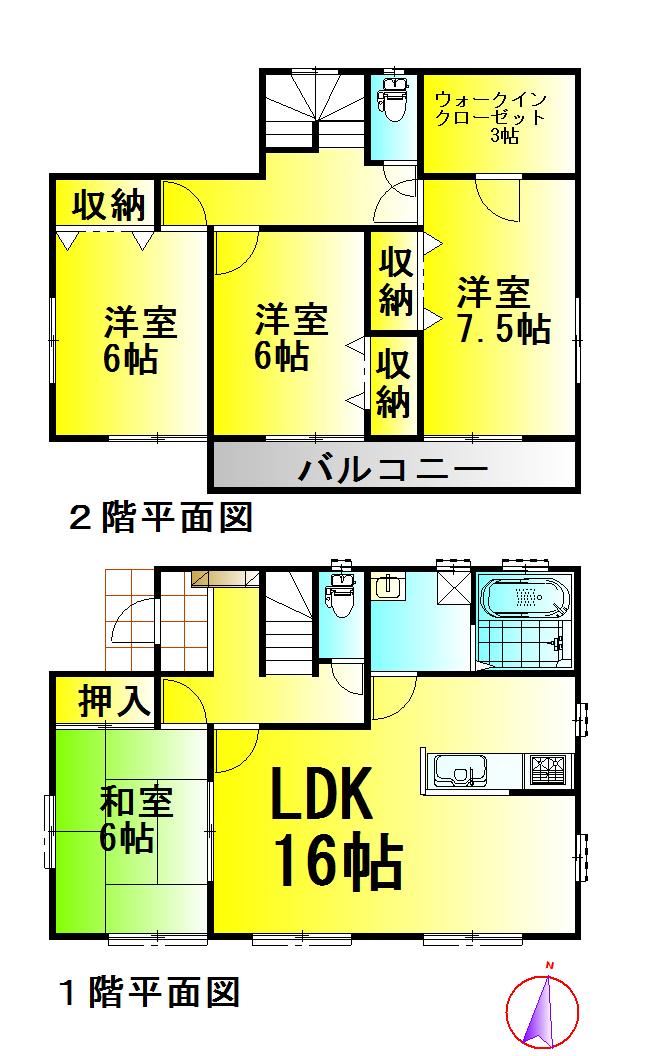 Floor plan. 24,980,000 yen, 4LDK + S (storeroom), Land area 174.03 sq m , Building area 105.99 sq m