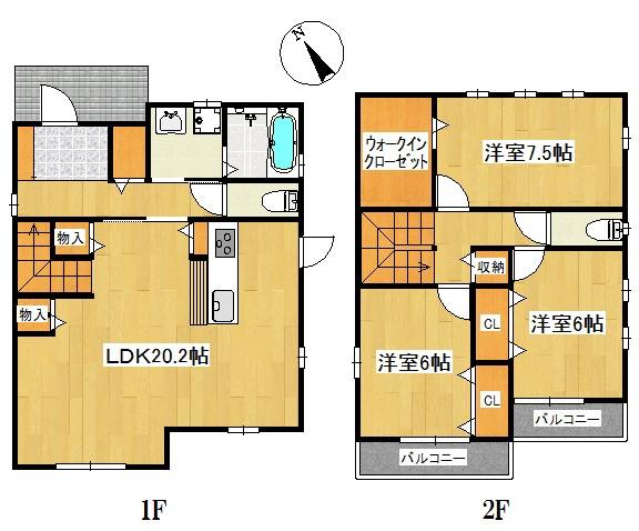 Floor plan. 26,900,000 yen, 3LDK, Land area 186.67 sq m , Building area 104.54 sq m same construction company similar type photo