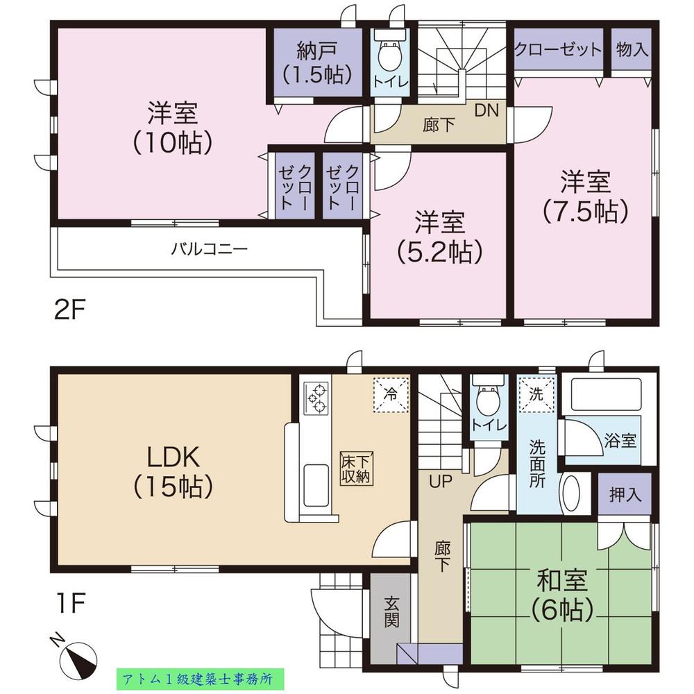 Floor plan. (No. 1), Price 18,800,000 yen, 4LDK+S, Land area 201.69 sq m , Building area 100.44 sq m