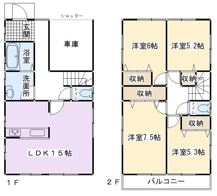 Floor plan. 22,980,000 yen, 4LDK, Land area 116.58 sq m , Building area 104.34 sq m
