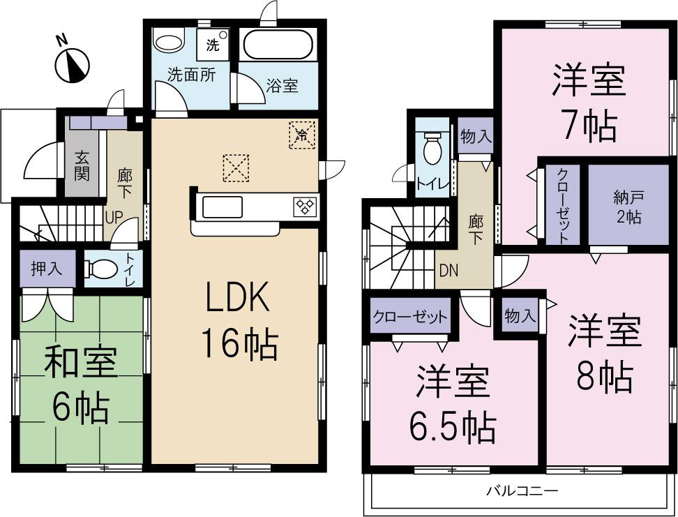 Floor plan. 23.8 million yen, 4LDK + S (storeroom), Land area 190.9 sq m , Building area 100.44 sq m Floor