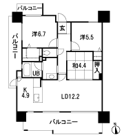 Floor: 3LDK, occupied area: 74.34 sq m, Price: 24.6 million yen ~ 25.6 million yen