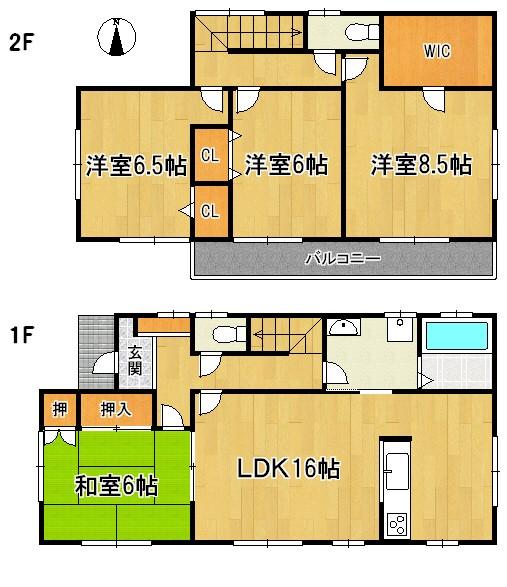 Floor plan. 22,980,000 yen, 4LDK+S, Land area 201.48 sq m , Building area 105.99 sq m