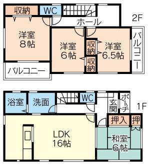 Floor plan. (3 Building), Price 22,980,000 yen, 4LDK, Land area 201.97 sq m , Building area 105.99 sq m
