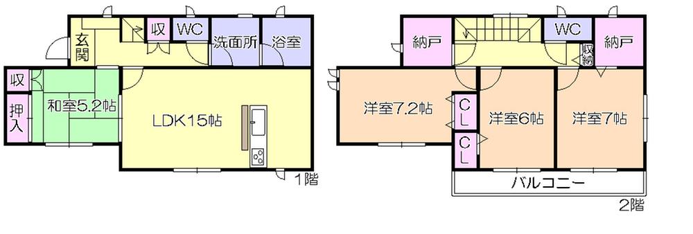 Floor plan. 17.8 million yen, 4LDK + S (storeroom), Land area 214.19 sq m , Building area 101.24 sq m