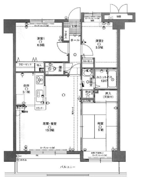 Floor plan. 3LDK, Price 11 million yen, Occupied area 72.57 sq m , Balcony area 10.51 sq m