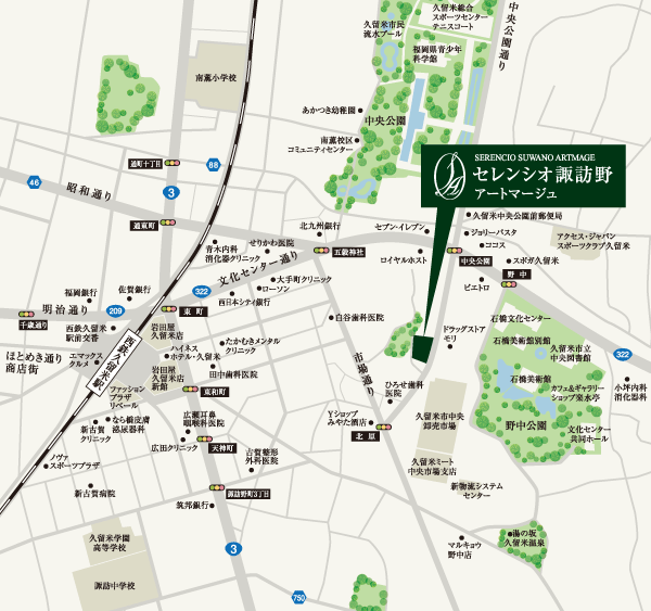 Surrounding environment. Parks and cultural facilities, Close financial institutions, Shopping is also convenient livable environment. (Local guide map)