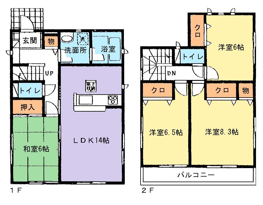Floor plan. (4 Building), Price 18,800,000 yen, 4LDK, Land area 168.01 sq m , Building area 97.2 sq m