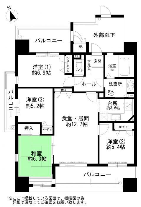 Floor plan. 4LDK, Price 14.9 million yen, Footprint 88.4 sq m , Balcony area 23.11 sq m