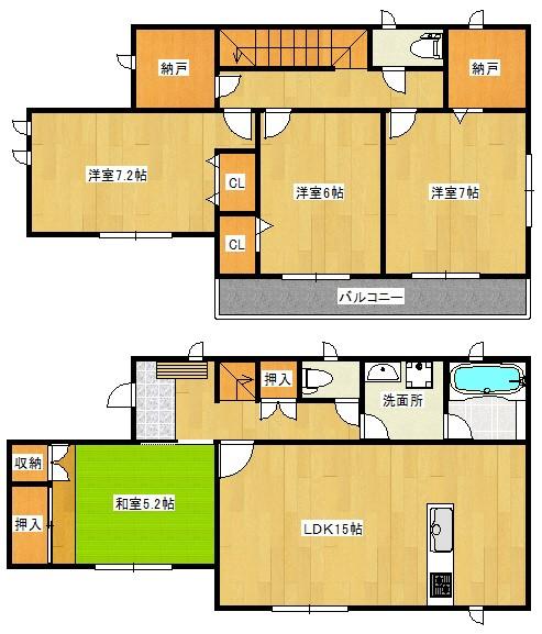 Floor plan. 18,800,000 yen, 4LDK, Land area 201.69 sq m , Building area 104.44 sq m