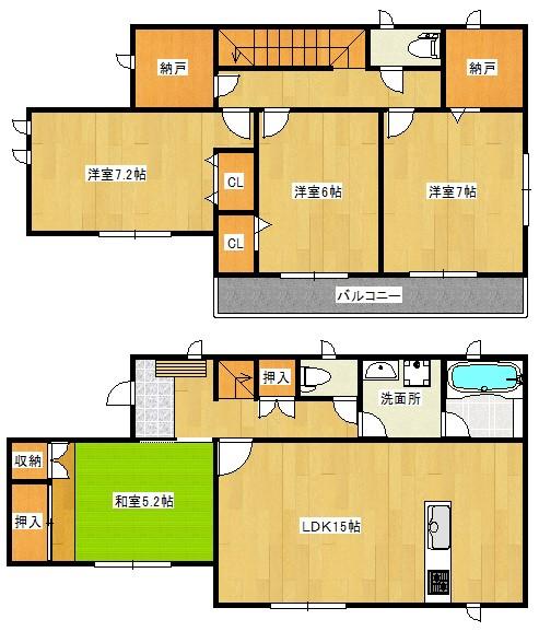 Floor plan. 18,800,000 yen, 4LDK, Land area 201.69 sq m , Building area 104.44 sq m