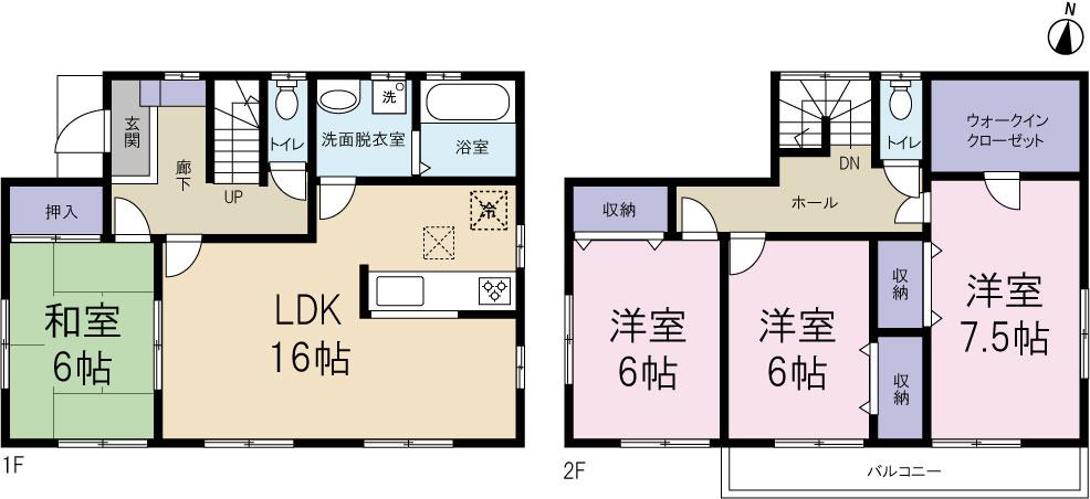 Floor plan. 17,980,000 yen, 4LDK, Land area 200 sq m , Building area 105.99 sq m Floor