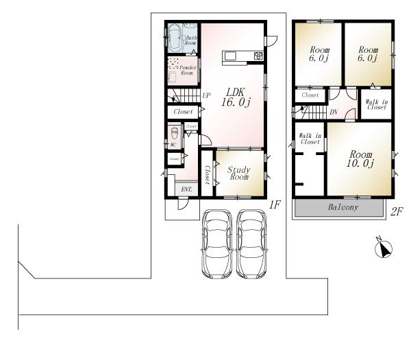 Floor plan. (No. 2 locations), Price 23,980,000 yen, 4LDK, Land area 228.64 sq m , Building area 109.3 sq m