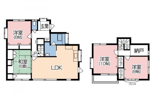 Floor plan. 13.8 million yen, 4LDK+S, Land area 185.99 sq m , Building area 126.72 sq m