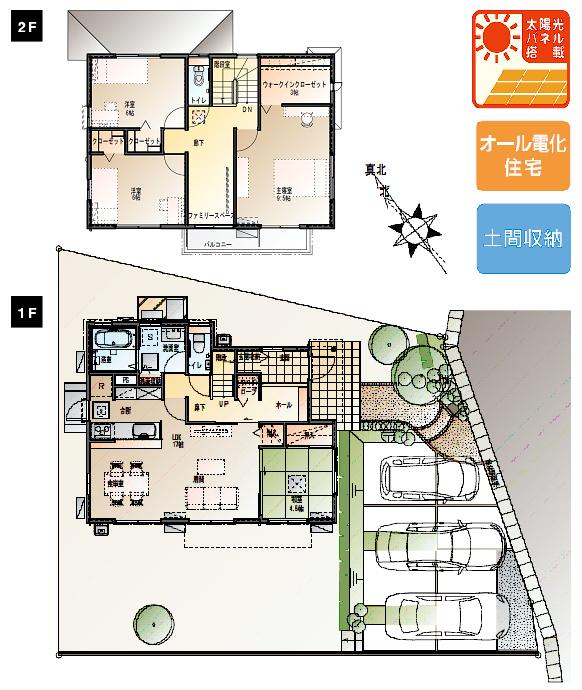 Floor plan.  [No. 6 areas]  ※ Plan and Exterior therefore are drawn with reference to the accompanying drawings ・ For planting, In fact and it may be slightly different. Also, furniture ・ Consumer electronics ・ The car is not included in the price.