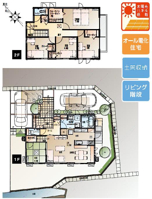 Floor plan.  [No. 9 areas]  ※ Plan and Exterior therefore are drawn with reference to the accompanying drawings ・ For planting, In fact and it may be slightly different. Also, furniture ・ Consumer electronics ・ The car is not included in the price.
