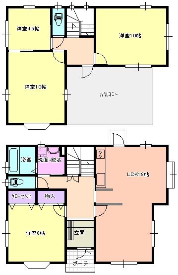 Floor plan. 22,800,000 yen, 4LDK, Land area 232.75 sq m , Building area 129.69 sq m