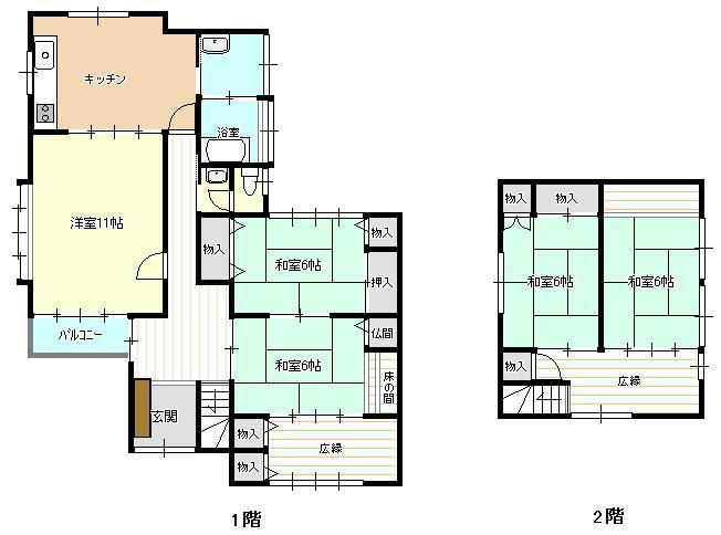 Floor plan. 15,850,000 yen, 5DK, Land area 291.14 sq m , Building area 159.41 sq m