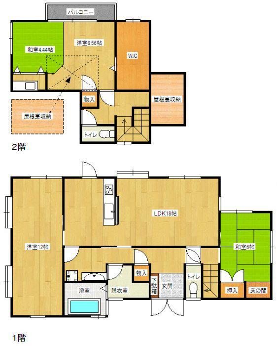 Floor plan. 12.6 million yen, 4LDK+S, Land area 287 sq m , Building area 141 sq m