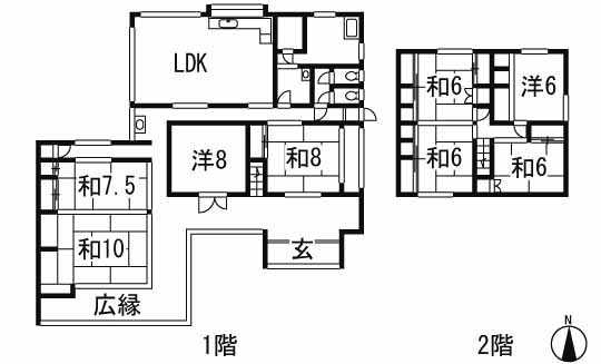 Floor plan. 28 million yen, 8LDK, Land area 1,207.86 sq m , Building area 247.73 sq m