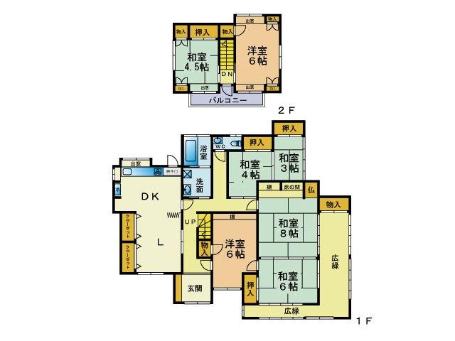 Floor plan. 14 million yen, 6DK, Land area 497.05 sq m , Building area 126.92 sq m