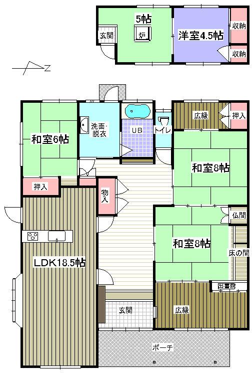 Floor plan. 12.7 million yen, 5LDK, Land area 389.1 sq m , Building area 143.5 sq m