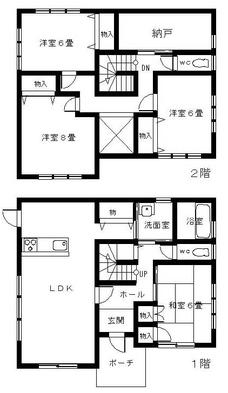 Floor plan. 22,800,000 yen, 4LDK + S (storeroom), Land area 421.71 sq m , Building area 144 sq m