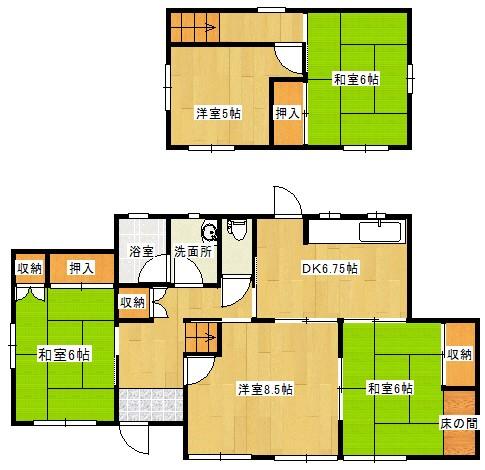 Floor plan. 5.25 million yen, 5DK, Land area 265.02 sq m , Building area 102.8 sq m