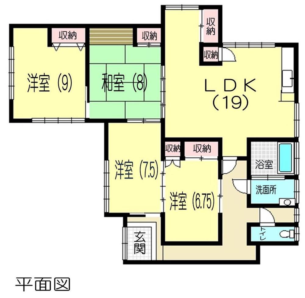 Floor plan. 12.3 million yen, 4LDK, Land area 259.91 sq m , Building area 124.74 sq m